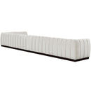 Meridian Quinn Cream Chenille Fabric Modular Sectional IMAGE 6
