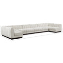 Meridian Quinn Cream Chenille Fabric Modular Sectional IMAGE 19
