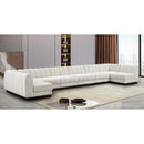 Meridian Quinn Cream Chenille Fabric Modular Sectional IMAGE 2