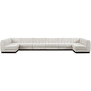 Meridian Quinn Cream Chenille Fabric Modular Sectional IMAGE 4