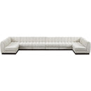 Meridian Quinn Cream Chenille Fabric Modular Sectional IMAGE 5