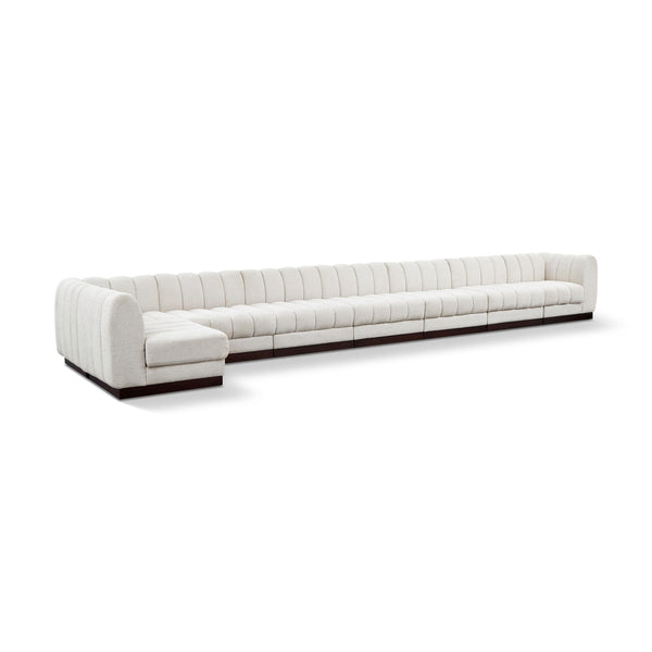 Meridian Quinn Cream Chenille Fabric Modular Sectional IMAGE 1
