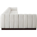 Meridian Quinn Cream Chenille Fabric Modular Sectional IMAGE 7
