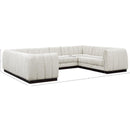 Meridian Quinn Cream Chenille Fabric Modular Sectional IMAGE 15