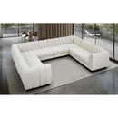 Meridian Quinn Cream Chenille Fabric Modular Sectional IMAGE 2