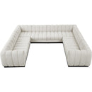 Meridian Quinn Cream Chenille Fabric Modular Sectional IMAGE 5