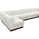 Meridian Quinn Cream Chenille Fabric Modular Sectional IMAGE 13