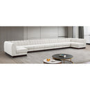Meridian Quinn Cream Chenille Fabric Modular Sectional IMAGE 2