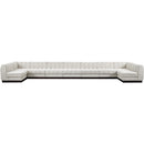 Meridian Quinn Cream Chenille Fabric Modular Sectional IMAGE 4