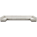 Meridian Quinn Cream Chenille Fabric Modular Sectional IMAGE 5