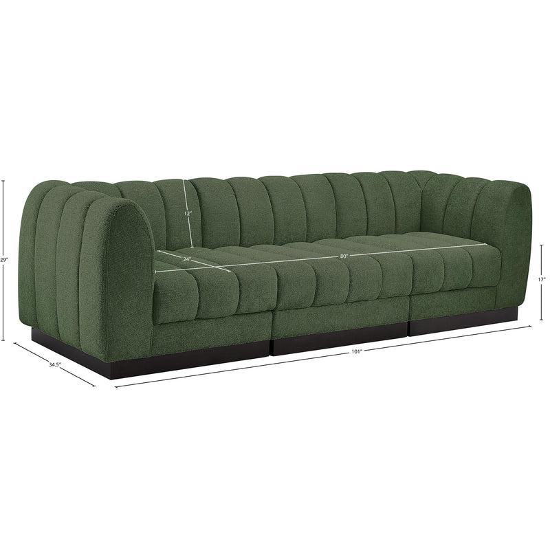 Meridian Quinn Green Chenille Fabric Modular Sofa IMAGE 10