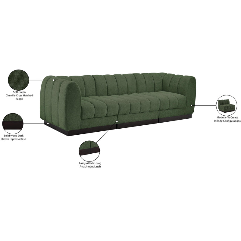 Meridian Quinn Green Chenille Fabric Modular Sofa IMAGE 11