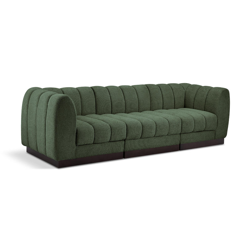 Meridian Quinn Green Chenille Fabric Modular Sofa IMAGE 1