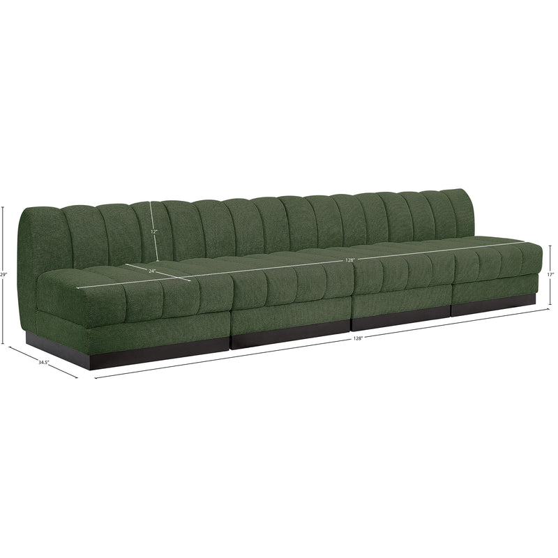 Meridian Quinn Green Chenille Fabric Modular Sofa IMAGE 10