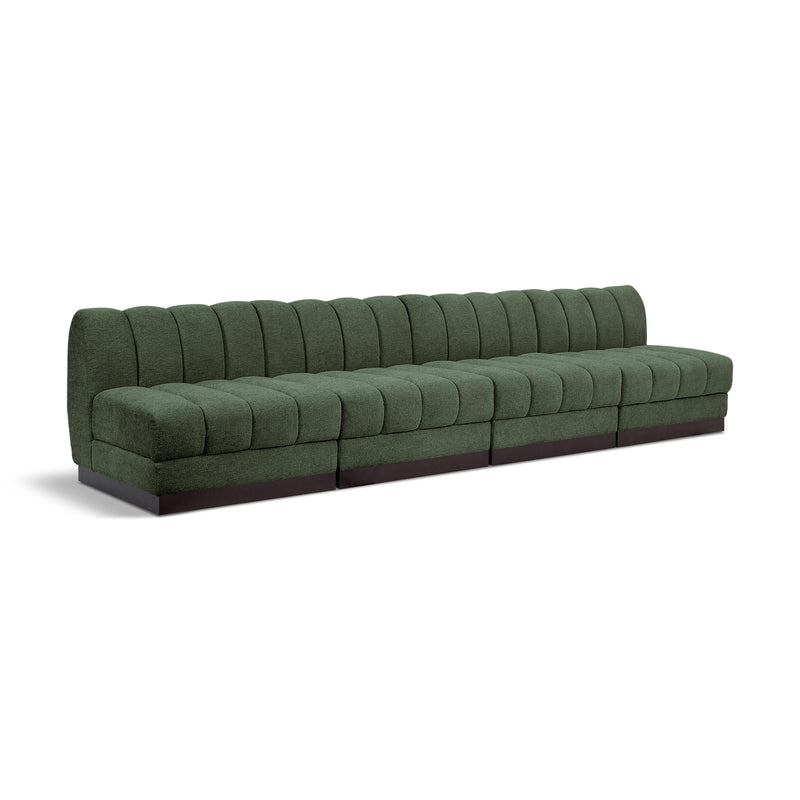 Meridian Quinn Green Chenille Fabric Modular Sofa IMAGE 1