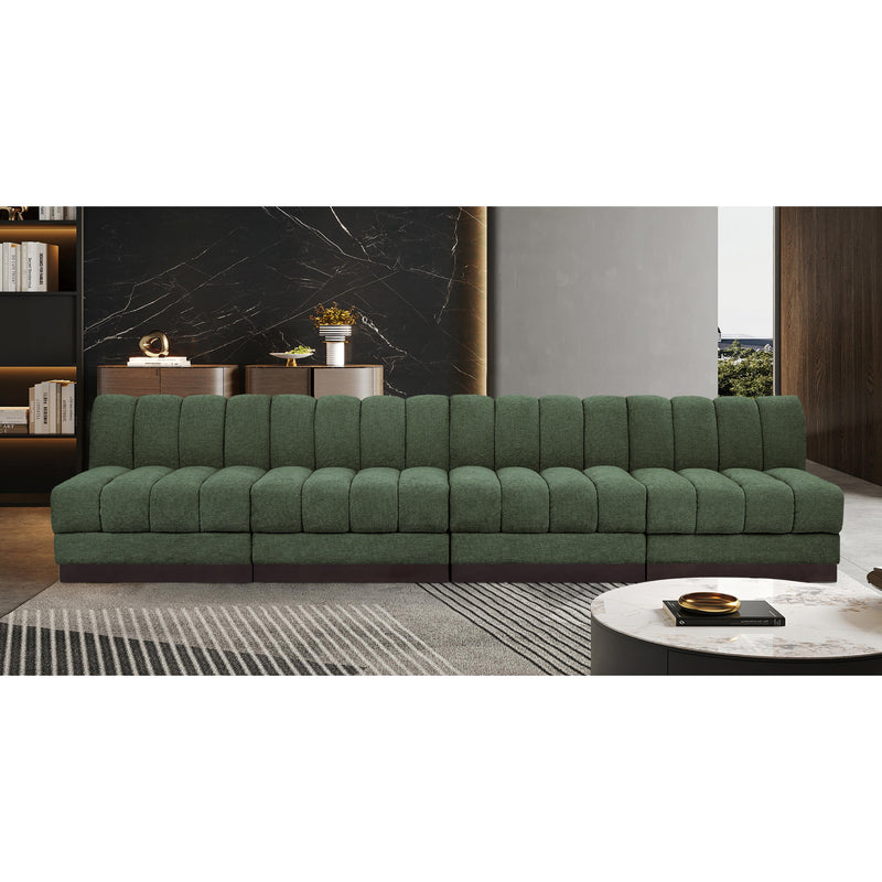 Meridian Quinn Green Chenille Fabric Modular Sofa IMAGE 2