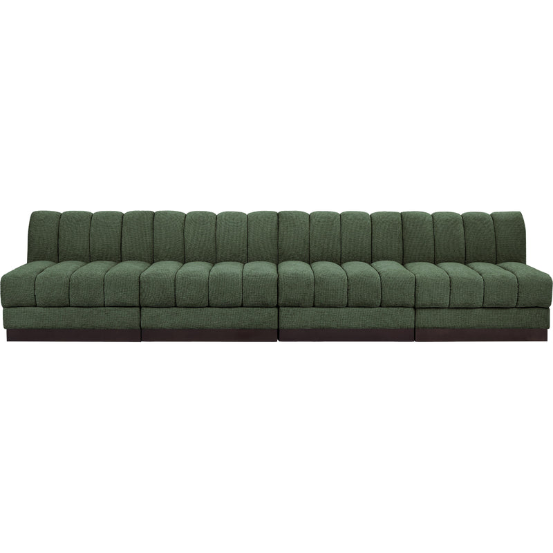 Meridian Quinn Green Chenille Fabric Modular Sofa IMAGE 4