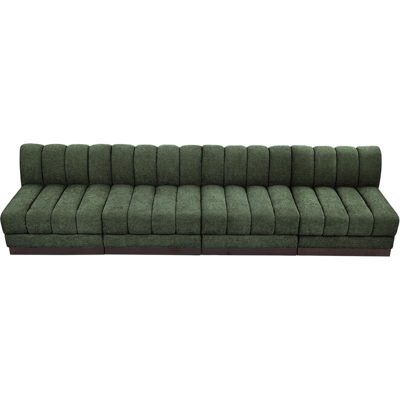 Meridian Quinn Green Chenille Fabric Modular Sofa IMAGE 5