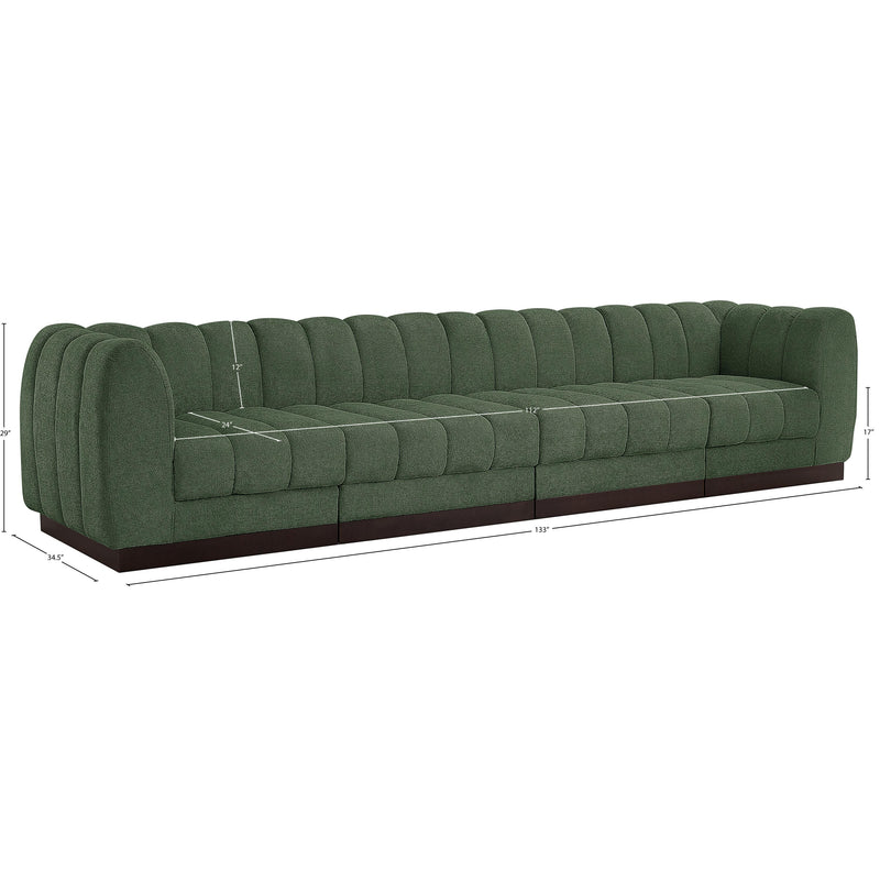 Meridian Quinn Green Chenille Fabric Modular Sofa IMAGE 10