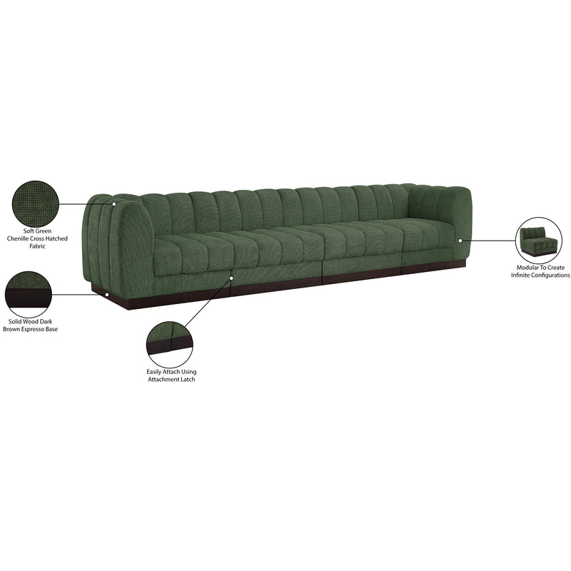 Meridian Quinn Green Chenille Fabric Modular Sofa IMAGE 11