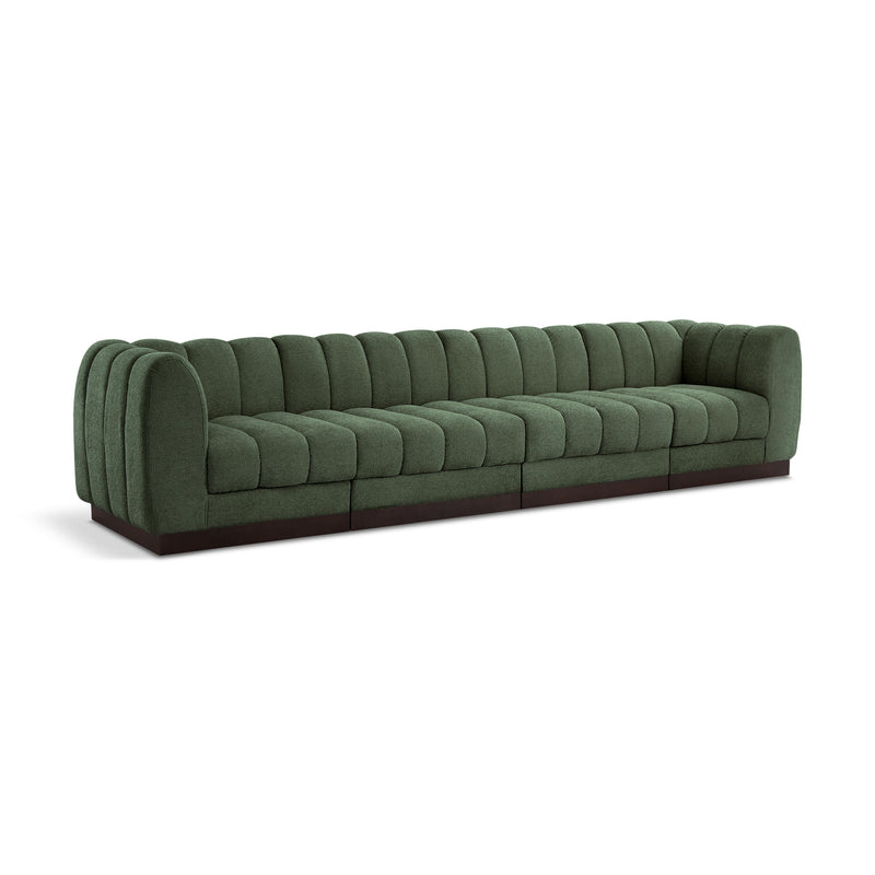 Meridian Quinn Green Chenille Fabric Modular Sofa IMAGE 1