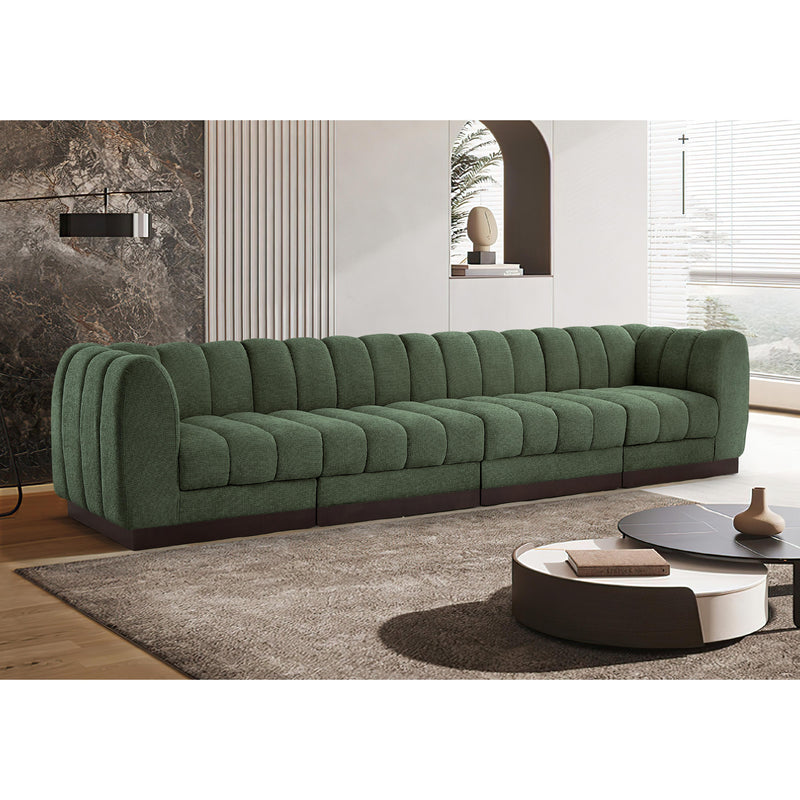 Meridian Quinn Green Chenille Fabric Modular Sofa IMAGE 2