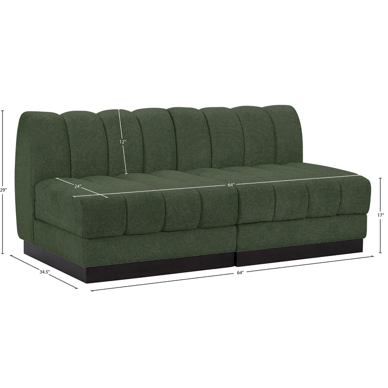 Meridian Quinn Green Chenille Fabric Modular Sofa IMAGE 10
