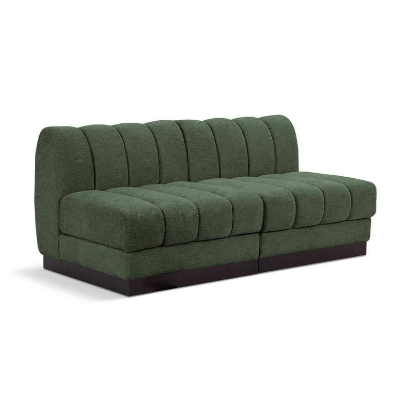 Meridian Quinn Green Chenille Fabric Modular Sofa IMAGE 1
