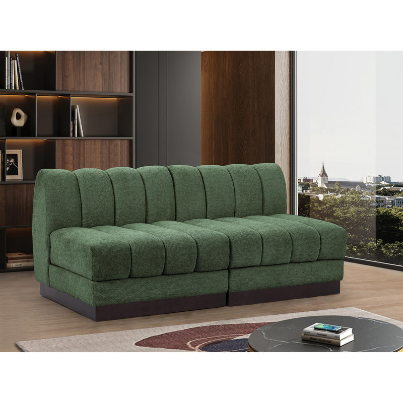 Meridian Quinn Green Chenille Fabric Modular Sofa IMAGE 2