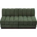 Meridian Quinn Green Chenille Fabric Modular Sofa IMAGE 5