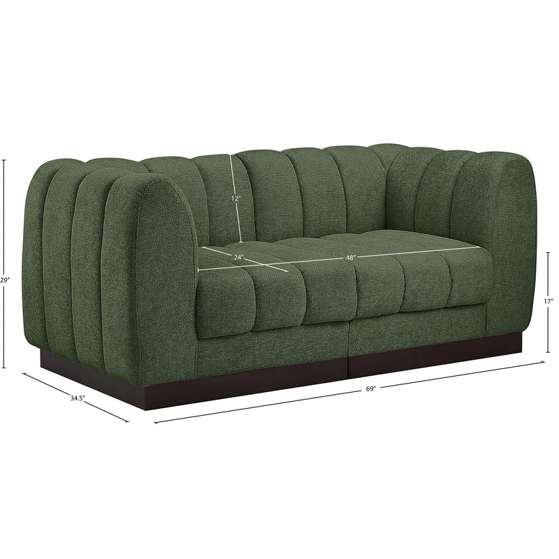 Meridian Quinn Green Chenille Fabric Modular Sofa IMAGE 10