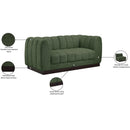 Meridian Quinn Green Chenille Fabric Modular Sofa IMAGE 11
