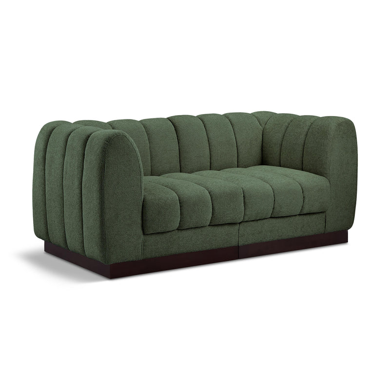 Meridian Quinn Green Chenille Fabric Modular Sofa IMAGE 1