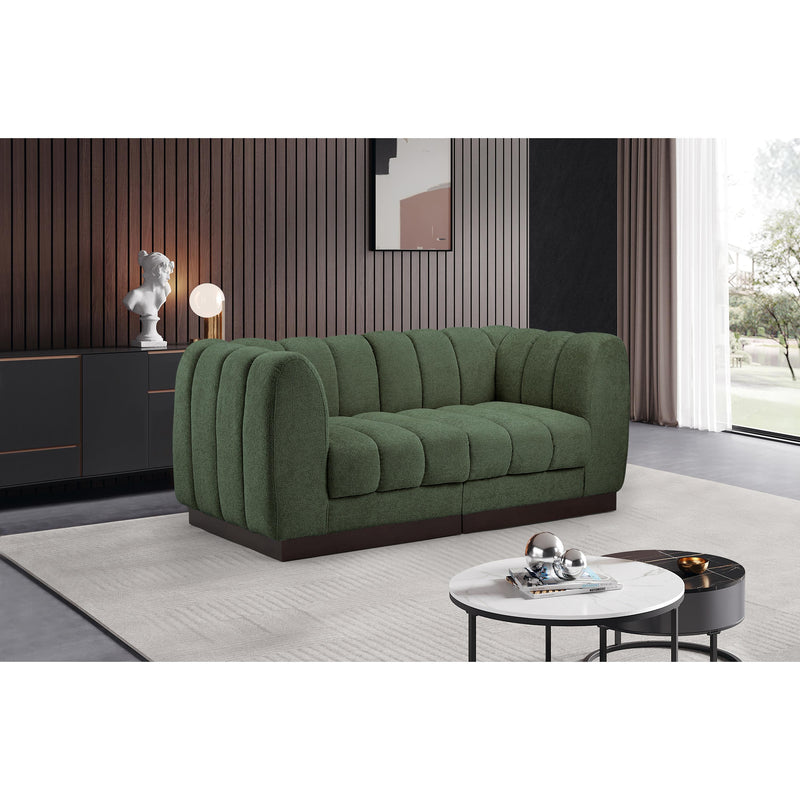 Meridian Quinn Green Chenille Fabric Modular Sofa IMAGE 2