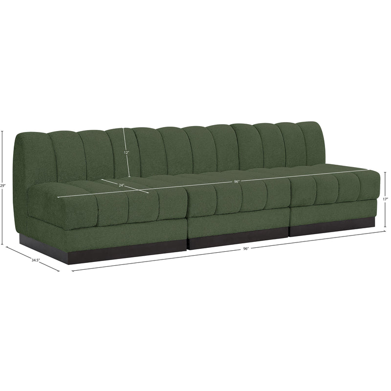 Meridian Quinn Green Chenille Fabric Modular Sofa IMAGE 10