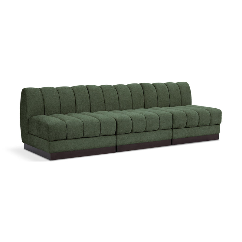 Meridian Quinn Green Chenille Fabric Modular Sofa IMAGE 1