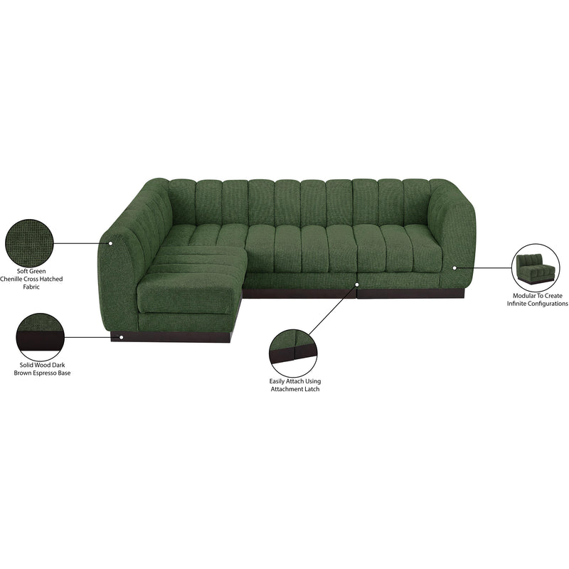 Meridian Quinn Green Chenille Fabric Modular Sectional IMAGE 16