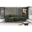 Meridian Quinn Green Chenille Fabric Modular Sectional IMAGE 2