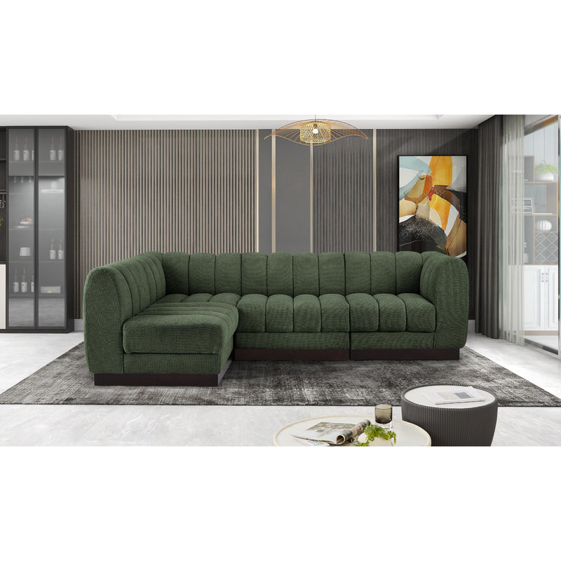 Meridian Quinn Green Chenille Fabric Modular Sectional IMAGE 2