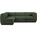Meridian Quinn Green Chenille Fabric Modular Sectional IMAGE 4