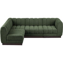 Meridian Quinn Green Chenille Fabric Modular Sectional IMAGE 5