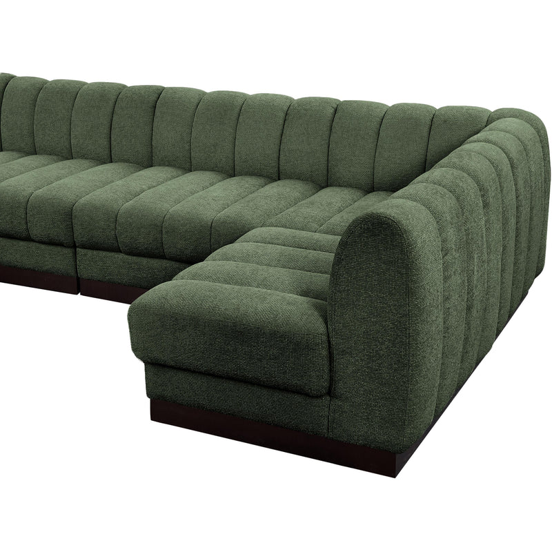 Meridian Quinn Green Chenille Fabric Modular Sectional IMAGE 10