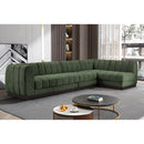 Meridian Quinn Green Chenille Fabric Modular Sectional IMAGE 2