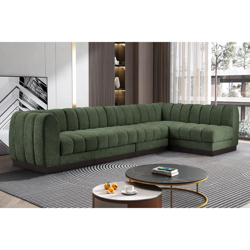 Meridian Quinn Green Chenille Fabric Modular Sectional IMAGE 2