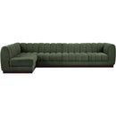 Meridian Quinn Green Chenille Fabric Modular Sectional IMAGE 4