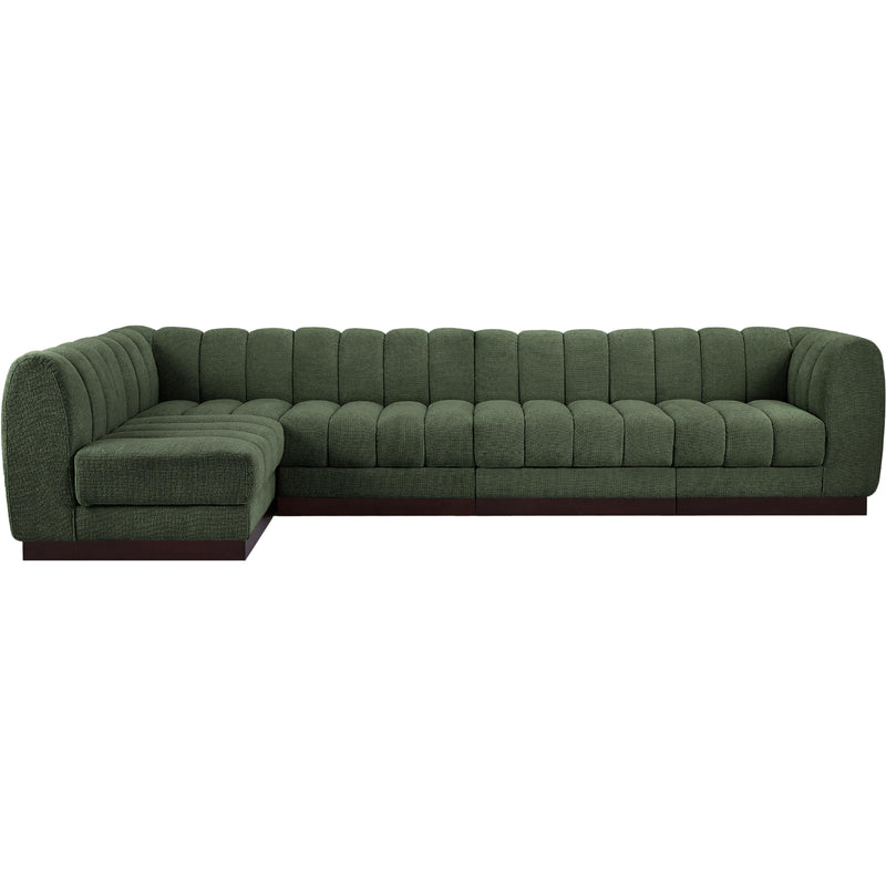 Meridian Quinn Green Chenille Fabric Modular Sectional IMAGE 4