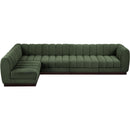 Meridian Quinn Green Chenille Fabric Modular Sectional IMAGE 5