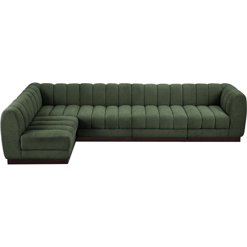 Meridian Quinn Green Chenille Fabric Modular Sectional IMAGE 5