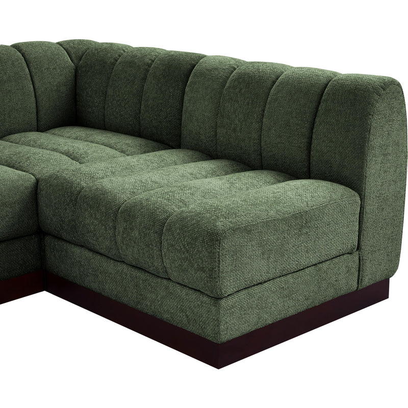 Meridian Quinn Green Chenille Fabric Modular Sectional IMAGE 9