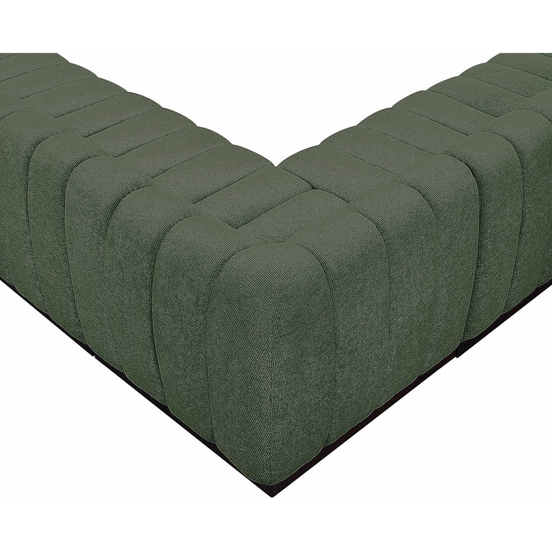 Meridian Quinn Green Chenille Fabric Modular Sectional IMAGE 10